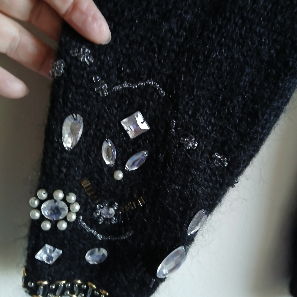 Maggie Lawrence Vtg Mohair Whimisgoth Black Sweater Size Large - Picture 6 of 13